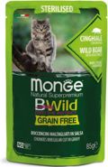 Monge BWild Fakelaki Gtas Sterilised Grainfree Agioxoiros - Laxanika  Se Saltsa 85g